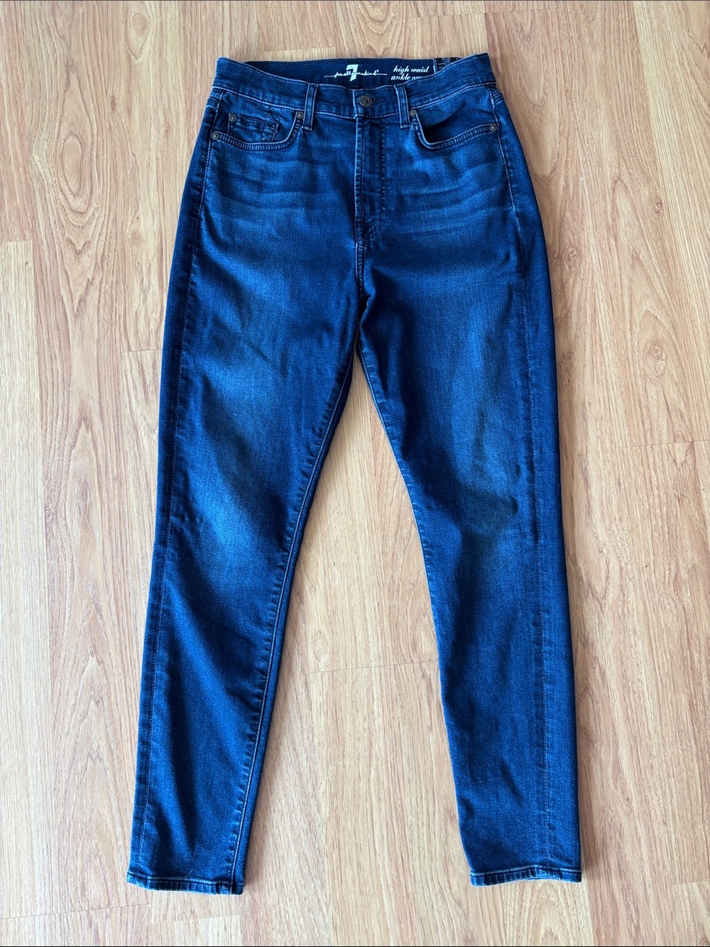 7 For All Mankind Dark Blue Women’s High-Rise Jeans Slim